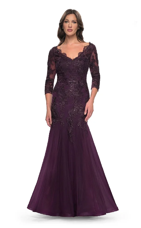 Prom dresses with lace - up side panels and ruffled bodices for a feminine and detailed lookLa Femme 30823 Dress