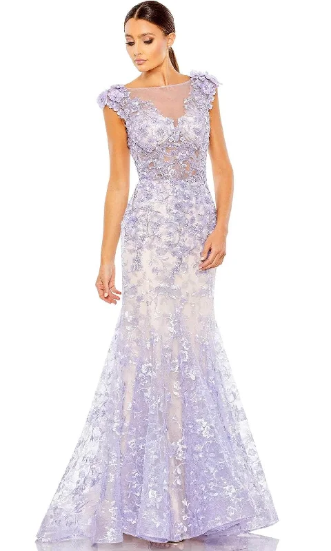 Ball - gown style formal dresses with sequined bodices for promMac Duggal 79357 - Floral Appliqued Illusion Trumpet Gown Ball - gown style formal dresses with sequined bodices for promMac Duggal 79357 - Floral Appliqued Illusion Trumpet Gown