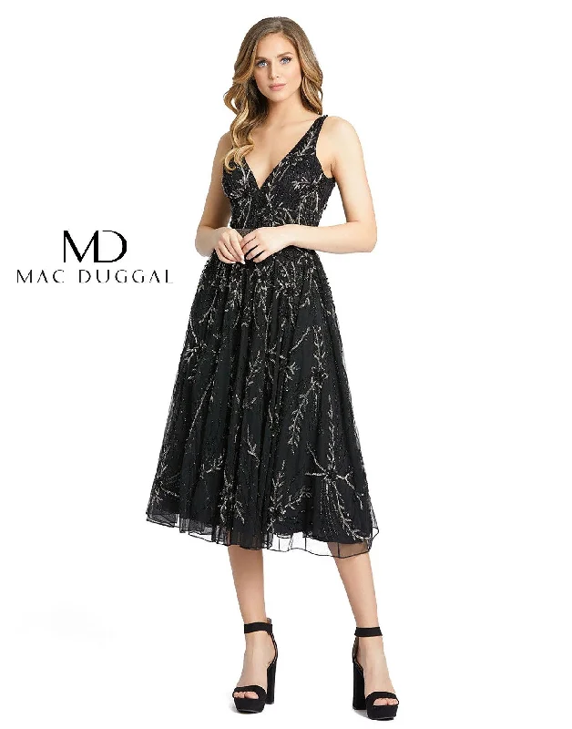 Cocktail dresses with off - the - shoulder designs and beaded accentsMac Duggal 5320 Beaded Sleeveless Cocktail Dress