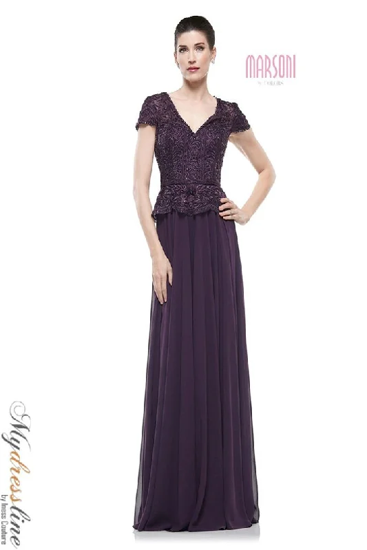Prom dresses with gathered skirts and crystal - encrusted belts for a luxurious promMarsoni M243