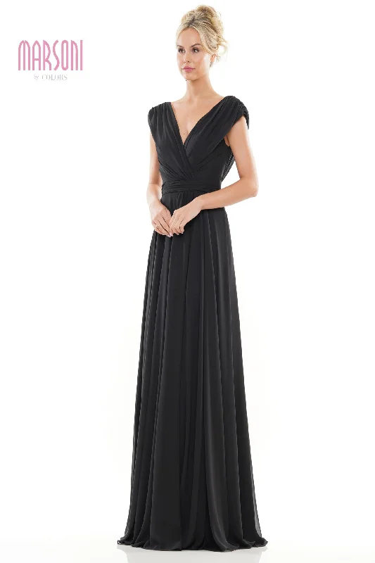 Prom dresses with side - slit skirts and beaded fringes for a glamorous appearanceMarsoni M251