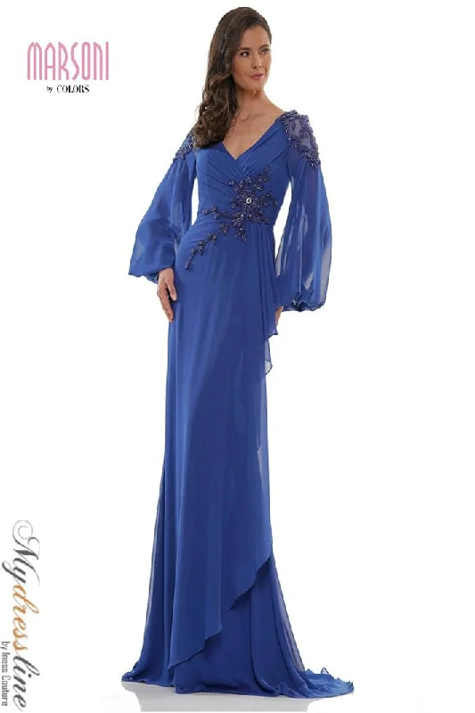 Prom dresses with tiered ruffled sleeves and satin skirts for a feminine and voluminous lookMarsoni MV1074