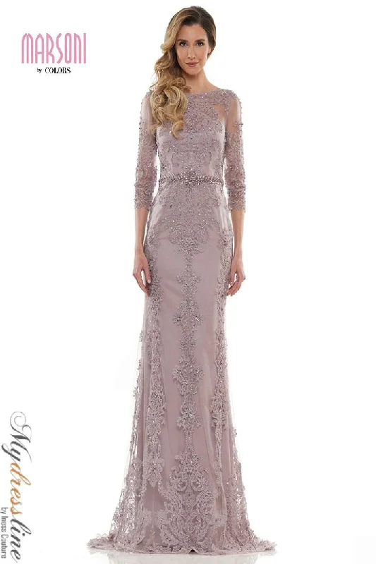 Prom dresses with geometric - cutout sleeves and flowing chiffon fabrics for a modern and airy lookMarsoni MV1123