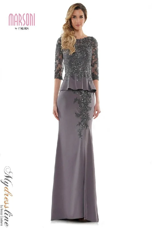 Formal dresses with side - slit pockets and beaded accents for a practical and stylish formal eventMarsoni MV1124