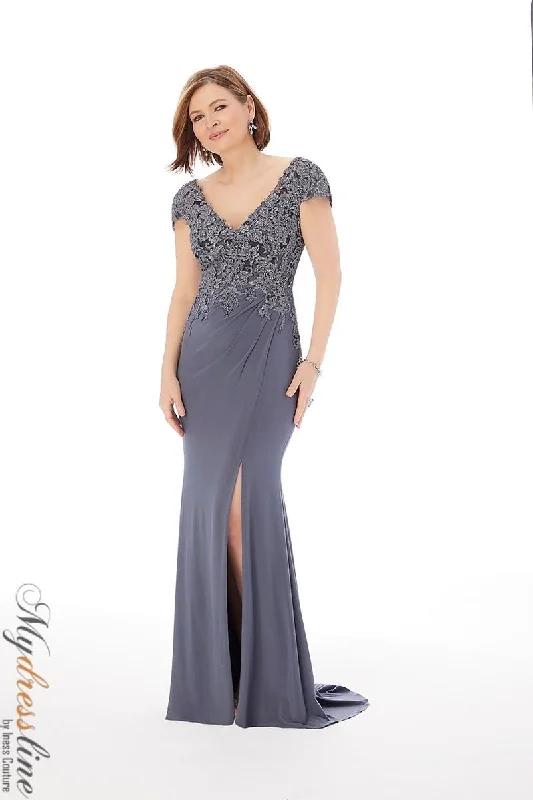 Sheath formal dresses with metallic thread detailing for a modern promMorilee 72226