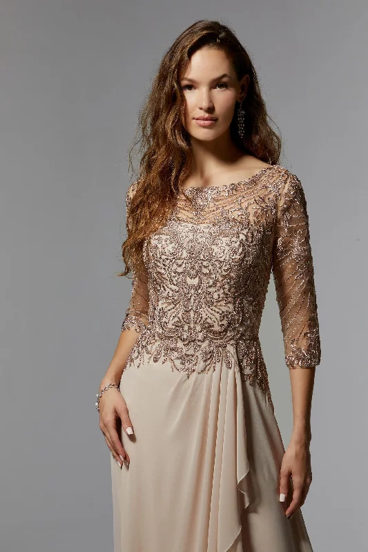 Prom dresses with pom - pom - decorated hems and cotton - blend fabrics for a playful and comfortable formal styleMorilee 72412 Prom dresses with pom - pom - decorated hems and cotton - blend fabrics for a playful and comfortable formal styleMorilee 72412