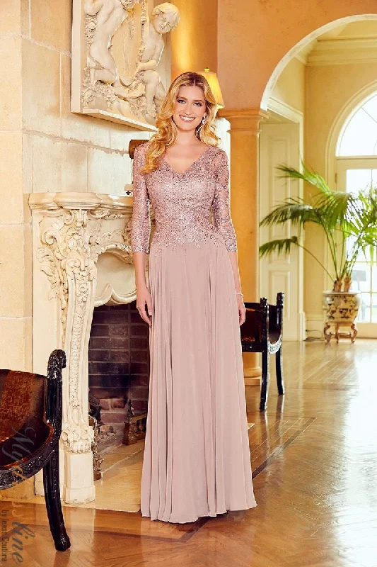 Tea - length formal dresses with lace trim for a semi - formal promMorilee 72524