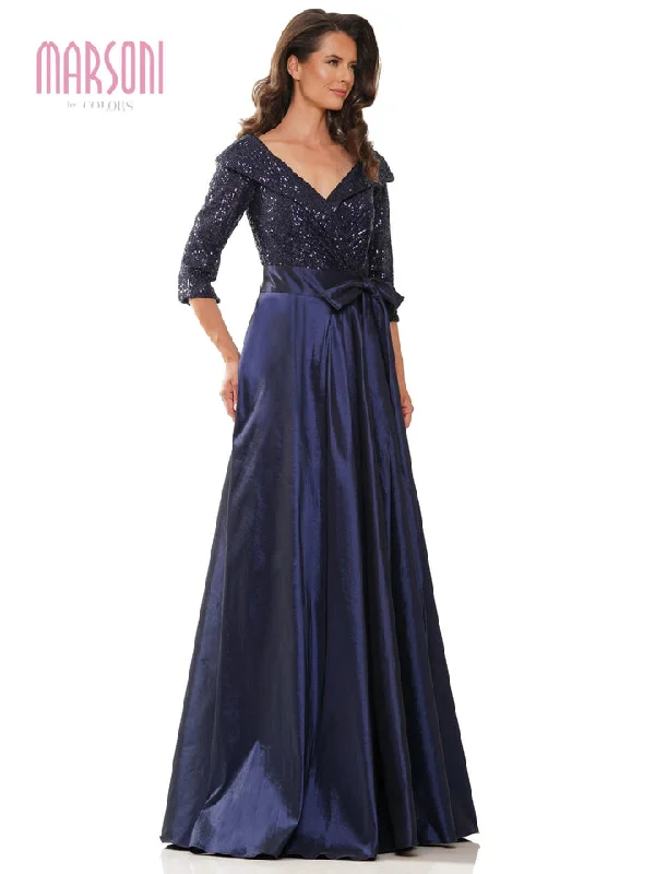 Ruffled maxi dresses with a tiered skirt for added volume Ruffled maxi dresses with a tiered skirt for added volume Marsoni M317 Navy 20 Sale