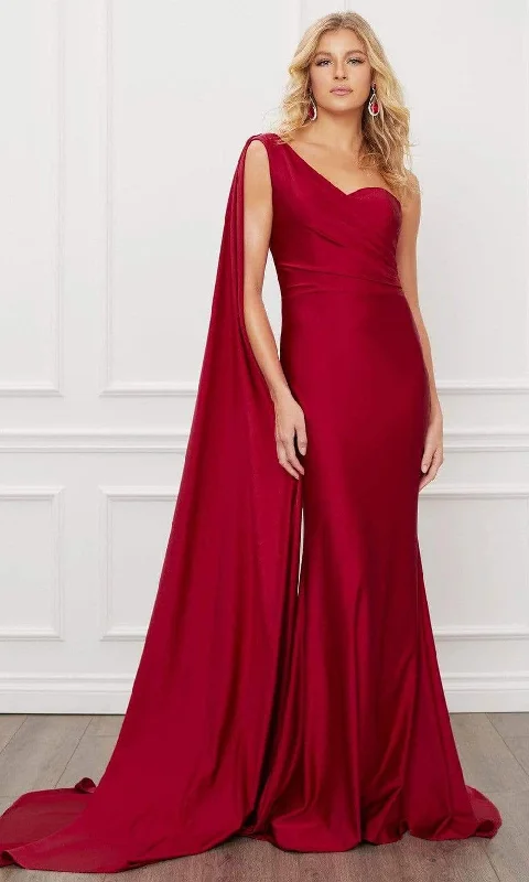 Prom dresses with lace - up side panels and ruffled bodices for a feminine and detailed lookNox Anabel - E475 Sleeveless One Shoulder Trumpet Dress Prom dresses with lace - up side panels and ruffled bodices for a feminine and detailed lookNox Anabel - E475 Sleeveless One Shoulder Trumpet Dress