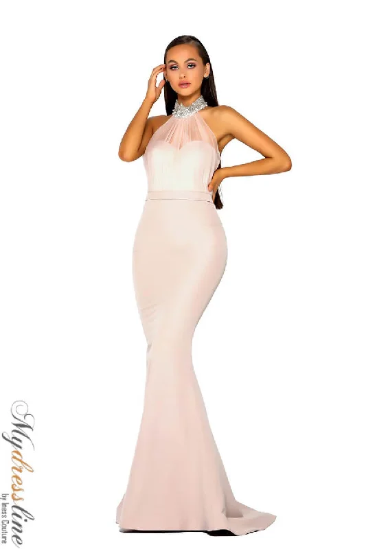 Sequined formal dresses with open backs for a sexy prom stylePortia & Scarlett PS5028