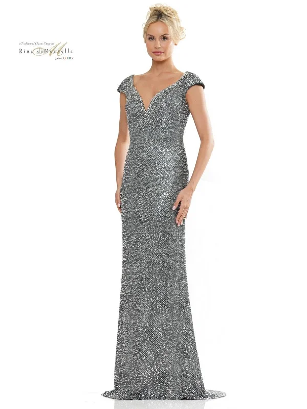 Maxi dresses with tassel accents for a fun and lively touch Maxi dresses with tassel accents for a fun and lively touch Rina di Montella RD2983 Long Fitted Formal Glitter Dress