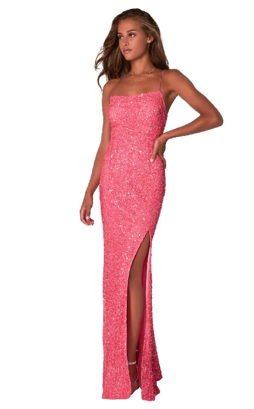 Prom dresses with side - slit skirts and beaded fringes for a glamorous appearanceScala 60100 Dress