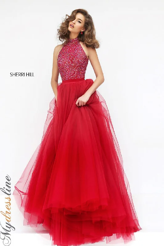 Strapless formal dresses with tulle skirts for a classic prom lookSherri Hill 11316