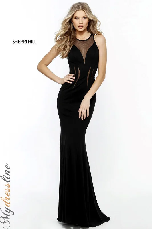 Formal dresses with embroidered panels and tulle overlays for a fairytale promSherri Hill 51413 Formal dresses with embroidered panels and tulle overlays for a fairytale promSherri Hill 51413
