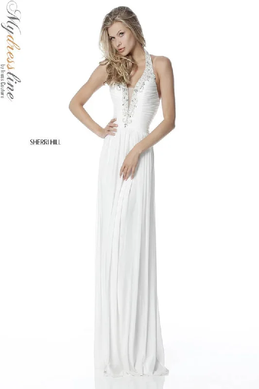 Formal dresses with empire waists and organza overlays for a feminine lookSherri Hill 51552