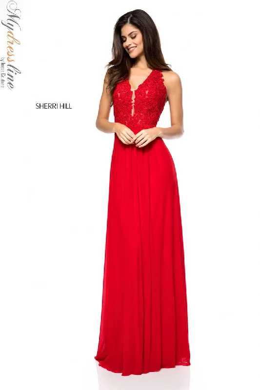 Strapless formal dresses with tulle skirts for a classic prom lookSherri Hill 51553