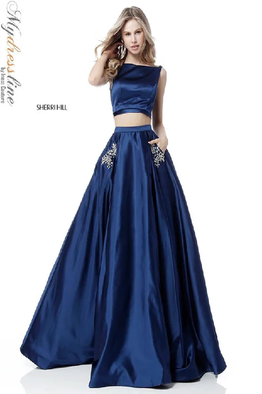 Prom dresses with lace - up side panels and ruffled bodices for a feminine and detailed lookSherri Hill 51673