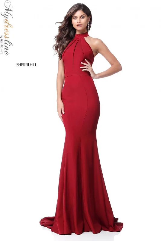 Prom dresses with tiered lace skirts and off - the - shoulder necklines for a feminine and elegant formal affairSherri Hill 51682