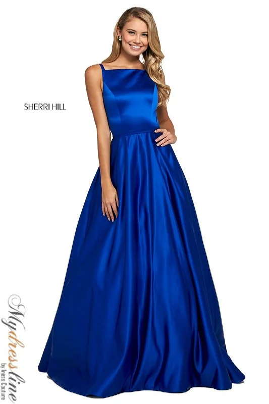 Prom dresses with lace - trimmed hems and off - the - shoulder necklines for a delicate lookSherri Hill 53316
