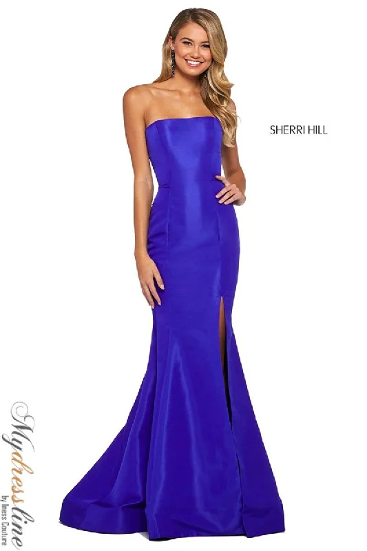 Formal dresses with tiered skirts and pearl embellishments for a luxurious feelSherri Hill 53341