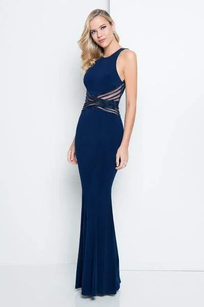 Strapless formal dresses with tulle skirts for a classic prom lookTerani Couture - 1815P5909 Embellished Scoop Neckline Sheath Dress