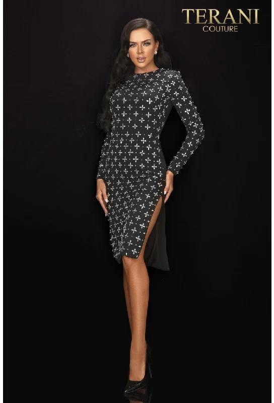 Floral print maxi dresses for summer garden parties Floral print maxi dresses for summer garden parties Terani Couture 2011C2025 Short Cocktail Beaded Long Sleeve Dress