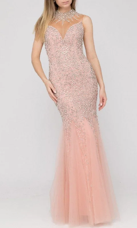 Prom dresses with side - slit skirts and beaded fringes for a glamorous appearanceTerani Couture - 2011P1133 Bejeweled Mermaid Gown