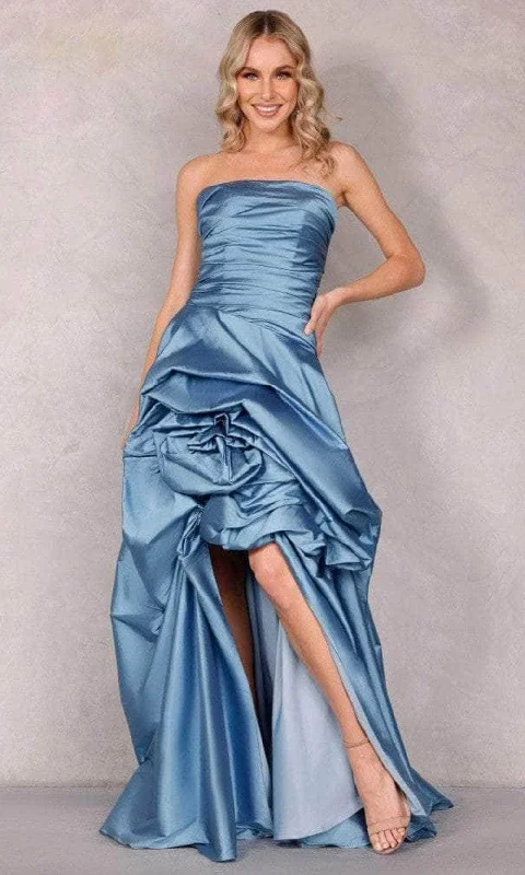 Formal dresses with wrap - around styles and beaded belts for a customized fitTerani Couture 2111P4270 - Strapless Ruffle A-Line Evening Gown