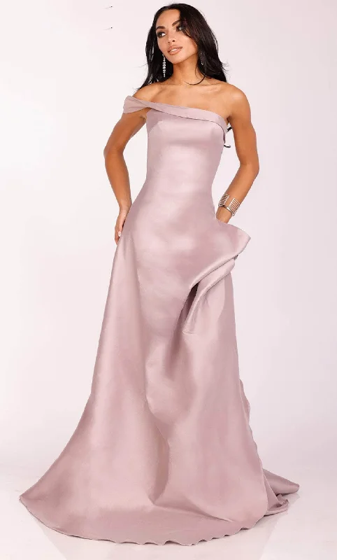 Formal dresses with gathered bodices and wide - leg skirts for a comfortable and stylish silhouetteTerani Couture 231P0049 - One Sleeve Asymmetrical Evening Gown