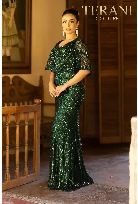 Maxi dresses with a wrap - around style for a customizable fit Maxi dresses with a wrap - around style for a customizable fit Terani Couture 232M1516 Long Mother of the Bride Sequin Cape Dress Maxi dresses with a wrap - around style for a customizable fit Maxi dresses with a wrap - around style for a customizable fit Terani Couture 232M1516 Long Mother of the Bride Sequin Cape Dress