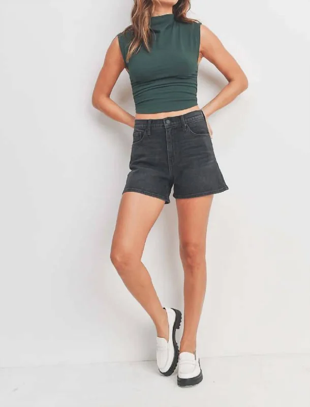Cuffed Women Shorts for a Laid - Back and Trendy LookBrianna Mom Shorts In Washed Black Cuffed Women Shorts for a Laid - Back and Trendy LookBrianna Mom Shorts In Washed Black