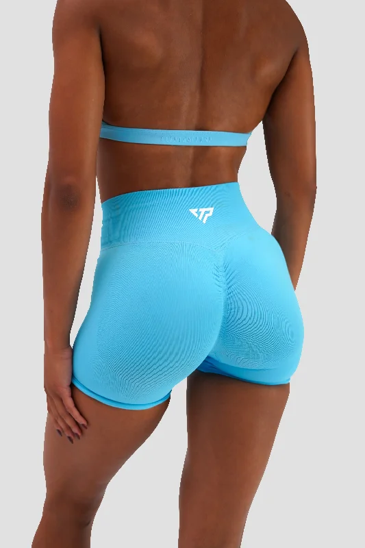 Patterned Geometric Women Shorts for a Modern AppealCORE SCRUNCH SHORTS - ICE BLUE