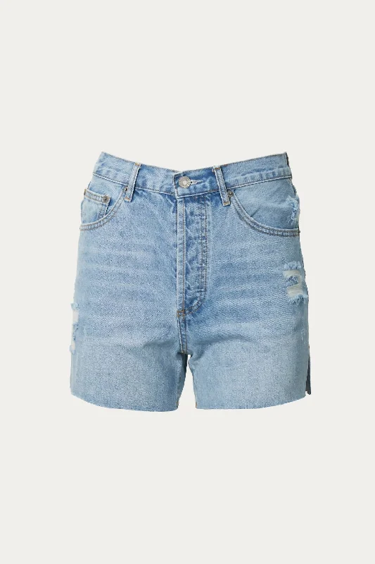 Bermuda Women Shorts for a Classic and Sophisticated LookCutoff High-Rise Denim Short In Light Blue