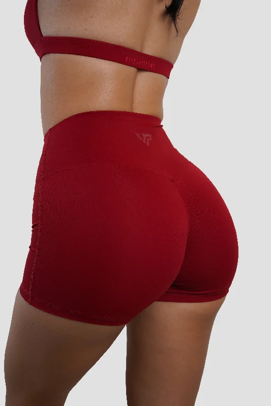 Linen Women Shorts for Breathable Comfort in Hot WeatherDefine Shorts - Dark Red