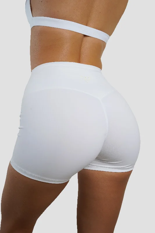 Solid Color Women Shorts in Bright Hues for a Bold StatementDEFINE SHORTS - WHITE