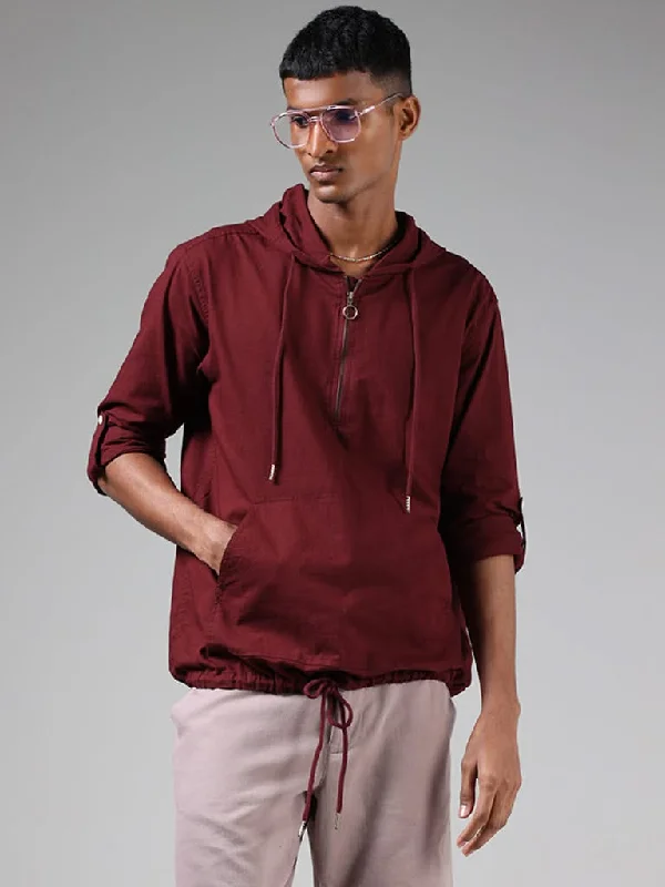 Belted Women Shorts to Enhance the WaistlineETA Wine Resort-Fit Zipper Hoodie Shirt