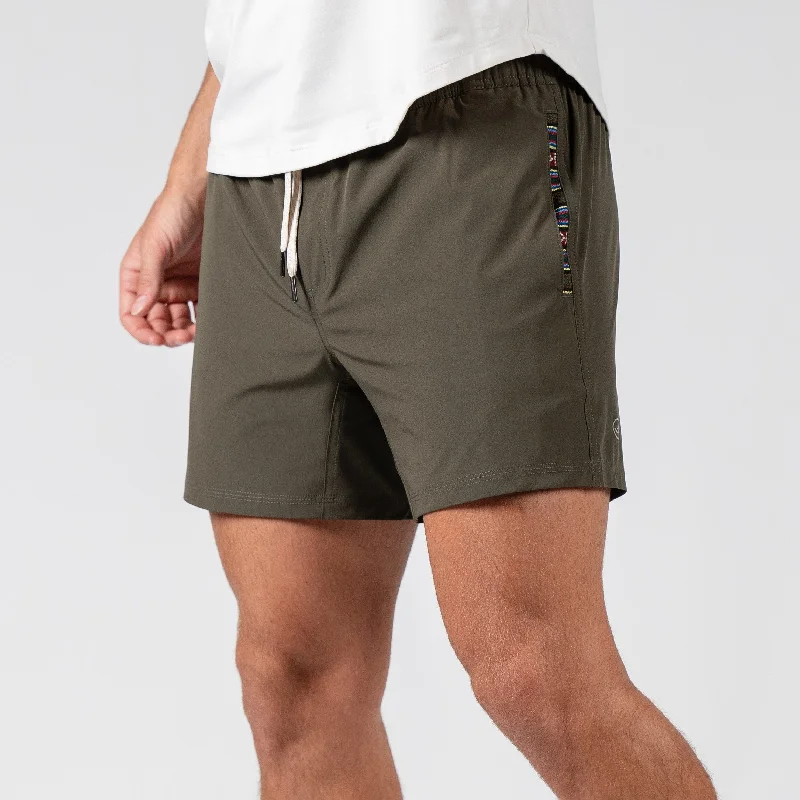 Tie - Waist Women Shorts for a Customizable FitFlow 2.0 Short (Athletic) - Olive 5.5" & 7" - Linerless