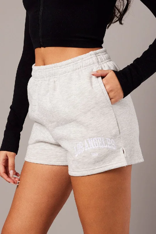Bermuda Women Shorts for a Classic and Sophisticated LookGrey Track Shorts High Rise