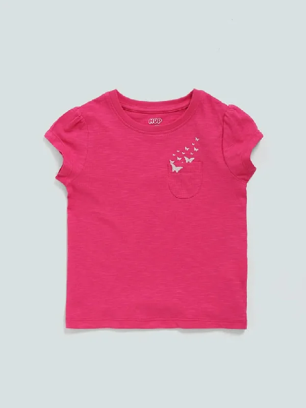 Solid Color Women Shorts in Bright Hues for a Bold StatementHOP Kids Pink Printed T-Shirt Solid Color Women Shorts in Bright Hues for a Bold StatementHOP Kids Pink Printed T-Shirt