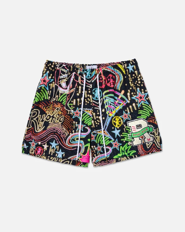 Patterned Geometric Women Shorts for a Modern AppealNEON SIGNS