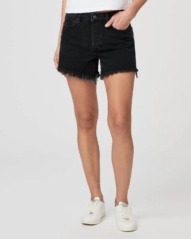 Embroidered Women Shorts with Intricate DesignsNoella Cut Off Shorts In Black Dove