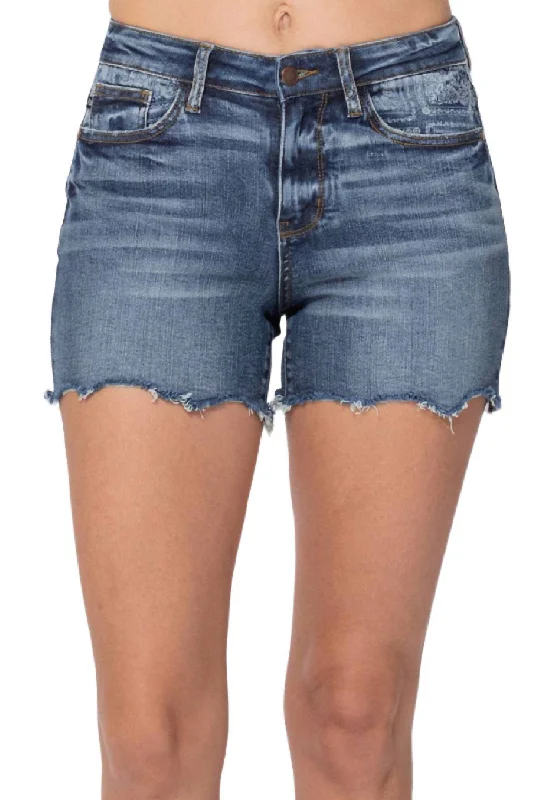Elastic Waist Women Shorts for Easy Wear and ComfortPaisley Bandana Mid Rise Short In Dark Blue
