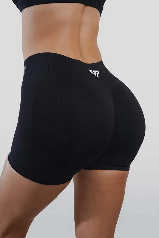 Tie - Waist Women Shorts for a Customizable FitRECOIL SCRUNCH SHORTS - BLACK