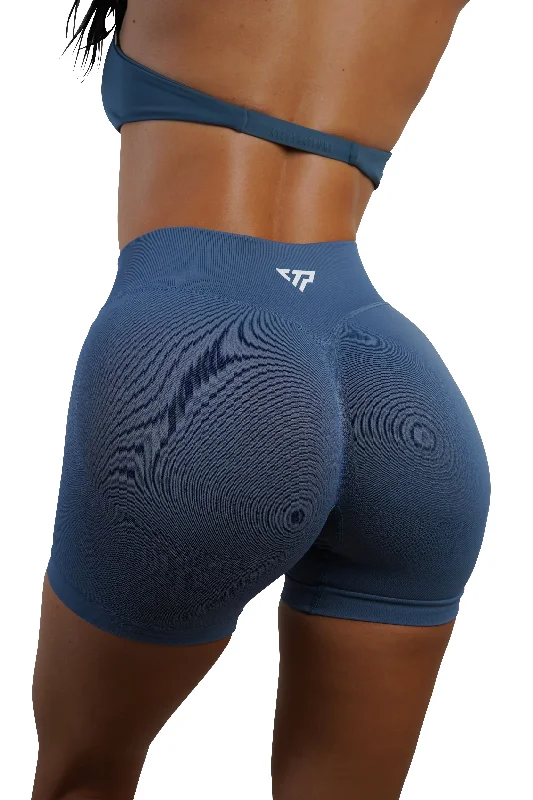 Stretchable Women Shorts for Maximum MobilityRECOIL SCRUNCH SHORTS - BLUE TEAL