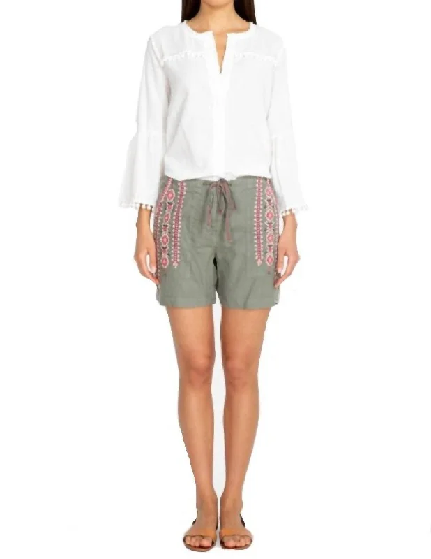 Twill Women Shorts with a Smooth Texture and DurabilitySabriya Linen Short In Tortoise Twill Women Shorts with a Smooth Texture and DurabilitySabriya Linen Short In Tortoise