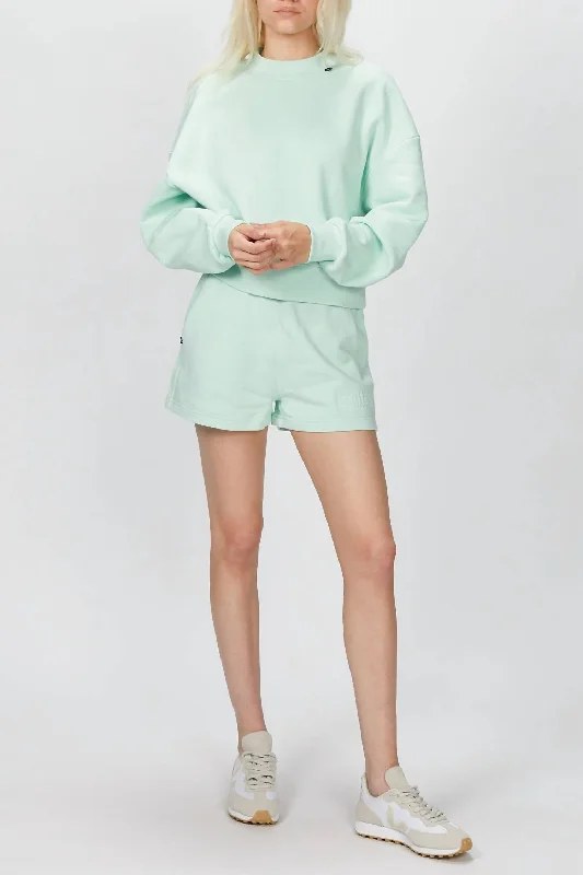 Belted Women Shorts to Enhance the WaistlineSweat Short With Logo In Mint Green