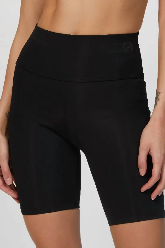 Cuffed Women Shorts for a Laid - Back and Trendy LookThe Bike Short In Black