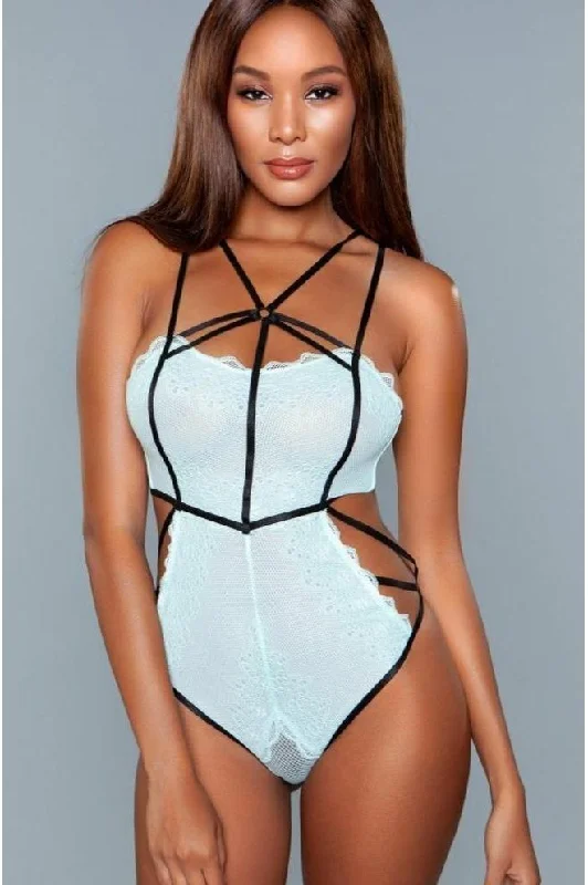 Ruffled Bodysuits with a Playful and Feminine TouchHarness Style Lace Bodysuit