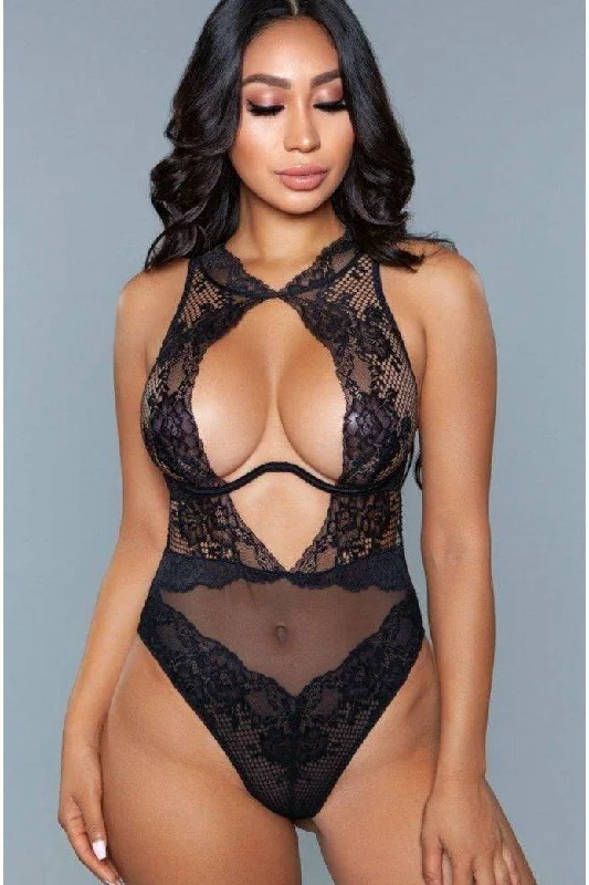 Ruffled Bodysuits with a Playful and Feminine TouchLace and Mesh Underwire Bodysuit