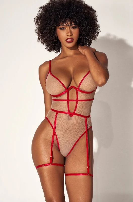 Convertible Straps Bodysuits for Multiple Styling OptionsUnderwire Mesh Bodysuit